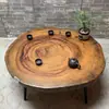 Mesa de Té de Madera de Alcanfor Talla de Raíz Madera Maciza Mesa de Café Pequeña Estilo Shaji B&B Sala de Estar Ventana Saliente Tatami Mesa Pequeña