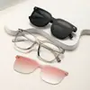 Nuevo juego de lentes magnéticos con tres clips gafas de sol para conducir montura grande de gafas se puede equipar con montura de gafas para miopía transfronterizo