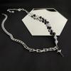 Collar con Cuentas de Hielo Agrietado Blanco y Negro Puntada de Estrella de Mango Cadena para Clavícula Estilo Frío Retro de Moda Accesorios de Moda Geniales Cadena para el Sudor