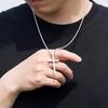 Collar de Acero de Titanio con Colgante de Cruz Tridimensional tipo Espejo, Tendencia Europea y Americana de Gama Alta, para Hombres y Mujeres, Estilo Hip-Hop, Cadena Versátil