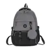 Mochila Color-Blocking para Alunos do Ensino Fundamental II e Médio, Mochila Grande e Moderna para Homens, Mochila Casual de Tecido Oxford, Moda de Rua