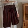 Pantalones de pana largos de pierna ancha holgados de color liso para niños estilo coreano, nuevos para otoño, simples, casuales y versátiles para niñas