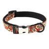 Procesamiento de tela de poliéster floral pequeña nueva personalizada de Amazon, cincha negra fuerte resistente al desgaste, collar universal para gato y perro