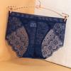 Ropa interior de encaje jacquard de seda de hielo de alta gama para mujer, sexy, de cintura media, de algodón, entrepierna, bragas translúcidas de lujo europeas y americanas para mujer