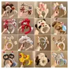 Faixa de cabeça fofa com orelhas de panda para lavar o rosto, faixa de cabeça de pelúcia de desenho animado com coroa alta para mulheres, faixa para maquiagem e lavar o cabelo, acessório de cabelo