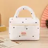 Bolsa de cosméticos simples de cor sólida com bolinhas, à prova d'água, portátil, bolsa de lavagem, bolsa de armazenamento de cosméticos de grande capacidade, fabricantes atacado