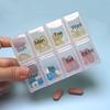 Nueva caja de medicamentos para siete días a la semana, transparente, desmontable, de doble fila, con 8 compartimentos para guardar tabletas.