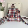 Mochila Leve Xadrez Estilo Coreano Ins, Bolsa Tote Versátil Simples para Mulheres, Mochila Estudantil de Alto Valor e Grande Capacidade