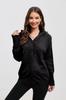 Suéter cruzado con capucha de color sólido europeo y americano para mujer, otoño e invierno 2024, nueva chaqueta de punto con cordón ajustable para mujer