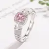 Anillo Rosa Imitación Cubo de Azúcar Nácar para Mujer, Lujo Ligero Sensación de Alta Gama, Artesanía de Goteo de Aceite, Diseño de Nicho, Anillo para Dedo Índice, Artículo Más Vendido