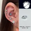 Coleção de ear cuffs de trevo de quatro folhas brilhantes, brincos de aço titânio médico com zircônia de rosca para mulheres, cuidados com piercing na orelha, ear cuffs de luxo leve