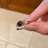 Anillo de Flor Dorada Esmaltada Nuevo Estilo Retro Desgastado Diseño de Nicho Abierto Ajustable Anillo Moda para Mujer Versátil