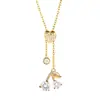 Nueva Cadena para Clavícula Personalizada de Acero Inoxidable Cierre de Corazón Cadena de Tirar Chapada en Oro de 18K Sentido de Diseño de Nicho Collar de Moda