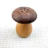 Porta-Palitos Criativo e Fofo de Cogumelo Nogueira Preta + Madeira de Faia Madeira Bicolor Fofo Cogumelo Pote para Palitos