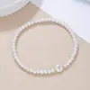 Pulsera de Perlas de Imitación Versátil de Moda Elástica con 26 Letras Pulsera de Perlas para Mujer con Cuentas Venta al por Mayor