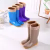 Zapatos de Lluvia Morados de Caña Alta para Mujer de Primavera y Otoño Zapatos Largos de Goma Botas de Agua para Limpieza Zapatos de Agua Botas de Agua para Inodoro Zapatos para Trabajadores de Saneamiento Botas de Trabajo