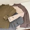 Suéter para Hombre, Mujer y Niño de Primavera y Otoño Estilo Vaquero para Bebé Personalidad Infantil Marca de Moda Coreana Letra Bordada Cuello Semi-alto Suéter Tejido