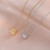 Collar para Mujer Estilo Japonés y Coreano Popular en Internet Circonita Cintura Pequeña Nicho Nuevo Diseño Colgante Elegante Moda Collar de Acero de Titanio