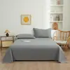 Lençóis de Algodão Lavado Cor Lisa Peça Única Estilo Japonês Cama de Solteiro Dormitório Estudantil Simples Liso Conjunto de Três Peças Atacado