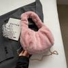 Bolso de Felpa para Mujer de Gran Capacidad 2024 Nuevo Otoño e Invierno Combinable Bolso Bandolera de Cadena Bolso de Mano Plisado