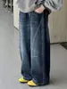 Calças jeans de outono para meninos, calças de perna curva para primavera e outono, novo estilo 2026, calças retas da moda e estilosas para crianças mais velhas