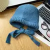 Gorro Preguiçoso Estilo Coreano para Amarrar, Doce e Moderno, Novo Lançamento Outono/Inverno 2024, Gorro de Tricô Quente Versátil