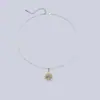 Collar para Hombres y Mujeres Transfronterizo Nueva Moda Versátil Estrella de Ocho Puntas Cobre Chapado en Oro Zirconia Colgante Collar Cadena de Clavícula de Acero de Titanio