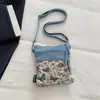 Bolso Bandolera Nuevo Estilo Étnico Retro Bordado Bolso de Hombro Único de Mezclilla Ligero de Moda Casual para Teléfono