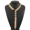 N12856 Para Transfronterizo Elegante Moderno Elegante Textura de Hoja de Aleación Collar de Moda Diseño de Lujo Accesible Collar