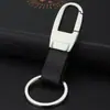 Chaveiro de Carro Masculino Couro Pendurado na Cintura Criativo Anel de Bloqueio de Metal para Carro Feminino Corrente Personalizada Pingente Acessórios de Gravação