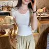 Camiseta de verano nueva para mujer estilo Versalles, corte ajustado, manga corta, top corto espectacular y hermoso en color amarillo