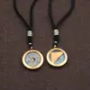 Colgante de moneda Shangui hecho de plata tibetana, colgante de moneda de cinabrio estilo chino vintage, accesorio de collar de hebilla de paz retro