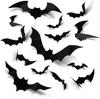 Calcomanías de Murciélago Negro de Halloween Personalizadas Suministros Decorativos 88 Piezas en un Paquete Calcomanías de Murciélago Estéreo 3D Calcomanías de Decoración para Fiesta