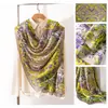 Bufanda Grande con Estampado de Flores Azules y Naranjas para Regalo de Cumpleaños de Mamá, Bufanda Larga Versátil y de Moda para Protección Solar, Chal Cálido y de Protección Solar para Mujeres