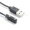 Cabo de carregamento magnético de 2 pinos com mola, USB-A macho para 2 núcleos, de fábrica, para dispositivos vestíveis