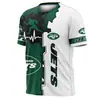 Camiseta Deportiva de Verano 3D con Estampado Digital de Equipo de la NFL Europea y Americana Transfronteriza 2024 para Hombre y Mujer, Manga Corta, Cuello Redondo