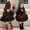 Vestido de Princesa Maligna Pequena para Halloween Fantasia Mágica de Vampiro Cosplay para Meninas Lolita Vestido Lolita Infantil Outono
