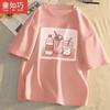 Camiseta de manga corta para niña, verano 2022, nueva, para niños, estilo occidental, de algodón con dibujos animados, de media manga, moderna.