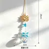Colgante Decorativo de Cristal de Loto Transfronterizo, Carrillón de Viento de Cristal de Luz y Sombra, Atrapasoles de Cristal, Decoración de Bola de Prisma