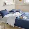 Juego de cuatro piezas de hilo teñido en pieza de algodón 100% de doble tono, grado A para maternidad e infantil, algodón lavado; juego de tres piezas de sábana y funda de edredón para dormitorio de estudiante de algodón puro.
