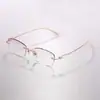Gafas Graduadas Sin Montura de Titanio Puro para Mujer, Acabado con Bordes Cortados a Diamante, Fotocromáticas, Personalizables con Graduación, Ultraligeras