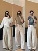 ¡Pantalones de Lino de Lujo! Dos Versiones con Sarga de Alta Proporción Tencel Lino y Costuras Laterales Dobles, Pantalones Casuales, Nuevo Estilo de Verano 126