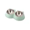 Comedero para gatos transfronterizo, doble comedero para comida y agua de gato, comedero para perros con protección para el cuello, comedero para mascotas anti-derrames