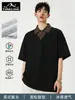 Nuevo Estilo de Verano del Explorador Marca Americana de Moda Camiseta Casual con Bloques de Color Falsa de Dos Piezas con un Aspecto como de Esposo, Camiseta Polo para Hombre
