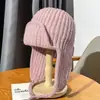 Chapéu de Tricô para Mulheres, Boina, Chapéu Aviador com Proteção para as Orelhas para Outono e Inverno, Chapéu MLB Versátil e Quente, Chapéu Trapper de Esqui