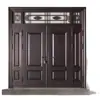 Puertas de Entrada de Villa Estilo Campestre, Casas de Campo Autoconstruidas, Puertas Dobles de Vidrio con Claraboyas Elevadas, Puertas de Entrada para Hogares, Fábrica de Puertas