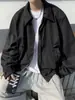 Chaqueta de Trabajo Retro Suelta Estilo Japonés Cuello Alto para Hombre Primavera y Otoño Chic Diseño Chic Versátil Cremallera Chaqueta Superior