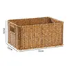 Mesa de Té Cesta de Bocadillos Mesita de Noche Caja de Almacenamiento Cesta con Cajón Cesta de Almacenamiento para Artículos de Baño Marco de Ratán de Plástico