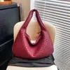 2025 Nuevo Bolso de Mujer Luna Creciente Completamente Tejido a Mano Portátil Bolso Dumpling Moderno y Versátil Estilo Europeo y Americano Bolso de Hombro Único