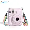 Adecuado para Polaroid Instax Mini12 Funda de Almacenamiento Transparente para Fotos, Estuche de Cristal Anticaídas y Antideslizante con Correa